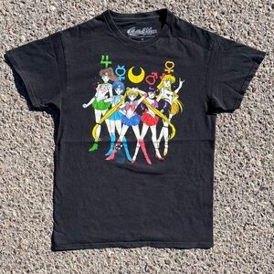 Sailor Moon Double Sided Graphic Tee Naoko Takeuchi Anime T-shirt S 17.25x25